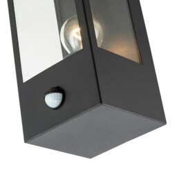 Rackhams Modern Outdoor PIR Sensor Wall Light Fitting with Box Lantern Shape IP44 Rated - thumbnail 5