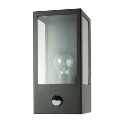 Rackhams Modern Outdoor PIR Sensor Wall Light Fitting with Box Lantern Shape IP44 Rated - thumbnail 2