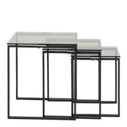 Rackhams Katrine Nest of Tables with Smoked Glass Top Set of 3 - 1 - thumbnail 2