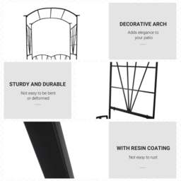 Rackhams Garden Bench, Metal Garden Loveseat with Arch for Climbing Plants - thumbnail 5