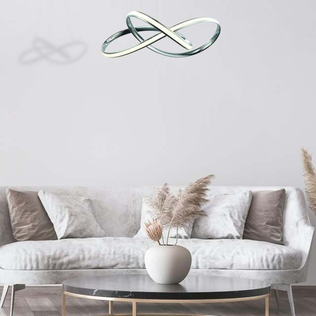 Rackhams Cappio Chrome LED Pendant Lamp 36W(130W) Stunning Designer Hanging Ceiling Light With Elegant Chrome Curves - image 1