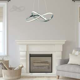 Rackhams Cappio Chrome LED Pendant Lamp 36W(130W) Stunning Designer Hanging Ceiling Light With Elegant Chrome Curves - thumbnail 6