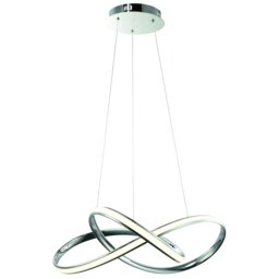 Rackhams Cappio Chrome LED Pendant Lamp 36W(130W) Stunning Designer Hanging Ceiling Light With Elegant Chrome Curves - thumbnail 4