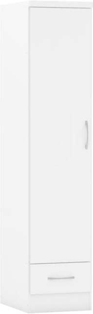 Rackhams Nevada 1 Door 1 Drawer Wardrobe - White Gloss - image 1