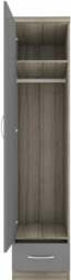 Rackhams Nevada 1 Door 1 Drawer Wardrobe - White Gloss - thumbnail 5