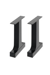 Rackhams 40cm/15.75 inch 2Pcs Black I-shaped Metal Table Legs Furniture Replacement Legs for Coffee Table - Black - thumbnail 1