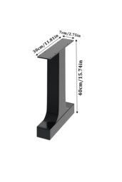 Rackhams 40cm/15.75 inch 2Pcs Black I-shaped Metal Table Legs Furniture Replacement Legs for Coffee Table - Black - thumbnail 6