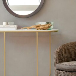 Rackhams Gold Metal Hallway Console Table With Tempered Glass Gold - thumbnail 5
