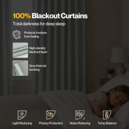 Rackhams 100% Blackout Curtains Thermal Linen Look Pair Ready Made 52x84 in Green - thumbnail 4