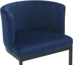 Rackhams Velino Velvet Kitchen Bar Stools, Matt Black Cantilever Frame, Seat With Backrest, Breakfast & Home Bar Stool - Blue - thumbnail 6