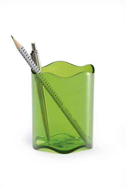 Rackhams TREND Pen Pot Pencil Holder Desk Tidy Organiser - 6 Pack - Clear Green