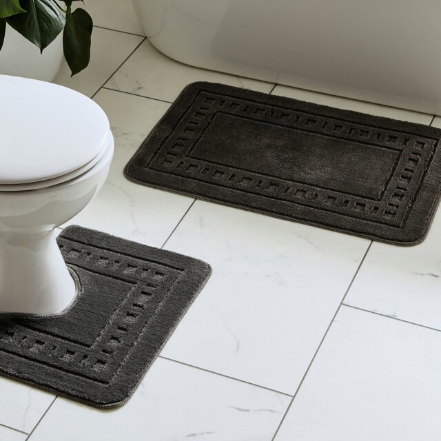Rackhams Armoni Bath & Pedestal Mat Set - Grey - image 1