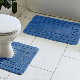 Rackhams Armoni Bath & Pedestal Mat Set - Grey - thumbnail 2