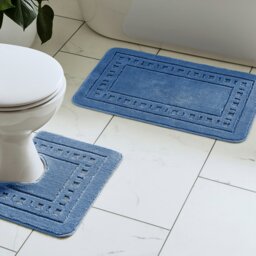 Rackhams Armoni Bath & Pedestal Mat Set - Grey - thumbnail 4
