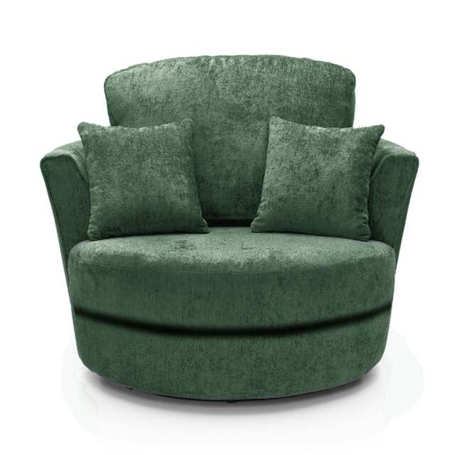 Rackhams Monaco Chenille Fabric Swivel Chair - Green - image 1