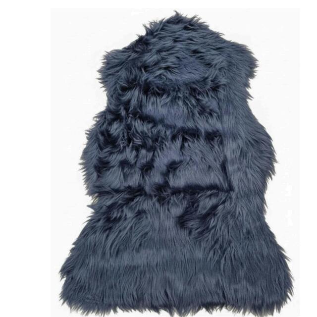 Rackhams Luxury Faux Rabbit Fur Rug Blue - Midnight Blue - image 1