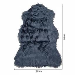 Rackhams Luxury Faux Rabbit Fur Rug Blue - Midnight Blue - thumbnail 2