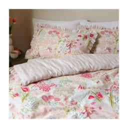 Rackhams Gardenia Reversible Ruffled Duvet Cover Set - Pink - King - Pink - 52% Polyester/48% Cotton - thumbnail 3