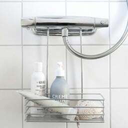 Rackhams Polished Chrome Stainless Steel Shower Basket for Shower Mixer - thumbnail 2