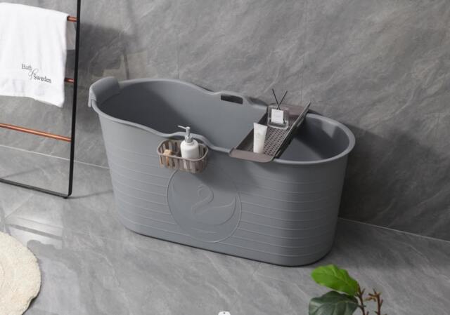Rackhams Bathtub Adults Freestanding Bath for Hot Bath and Ice Bath for Small Bathroom Grey - image 1