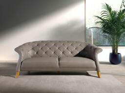 Rackhams Chester sofa in grey leather 6187/6188 - 207 x 104 x 82 - 2 - thumbnail 3