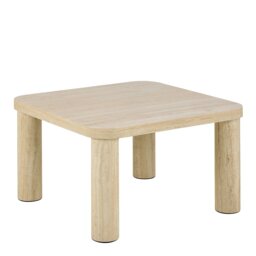 Rackhams Solano Square Coffee Table in Light Travertine 60 x 60 cm - Light Travertine - Brown - 60