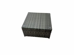Rackhams Outdoor PE Rattan Garden Furniture Sofa Set with Square Coffee Table Chair Side Table 2 Small Stools Dark Grey - thumbnail 3