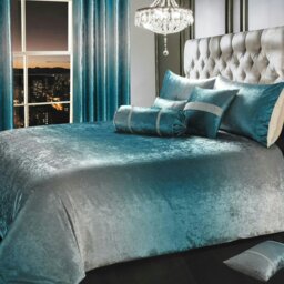 Rackhams Ombre Crushed Velvet Duvet Cover & Pillowcase Set - Pink - Double - thumbnail 4