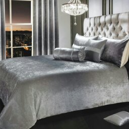 Rackhams Ombre Crushed Velvet Duvet Cover & Pillowcase Set - Pink - Double - thumbnail 2