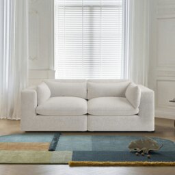 Rackhams Cantu Loveseat Sofa, Two Seater Sofa, Velvet - Orange - thumbnail 2