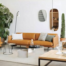 Rackhams H81 Hamilton Two Seater / Three Seater Sofa, Italian Genuine Leather - Oil Wax Leather - Three Seater 210cm - thumbnail 1