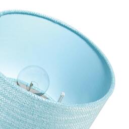 Rackhams Modern Bobbled and Textured Linen Lamp Shade in Light Duck Egg Blue - thumbnail 4