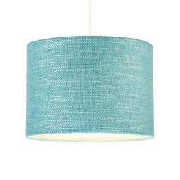 Rackhams Modern Bobbled and Textured Linen Lamp Shade in Light Duck Egg Blue - thumbnail 2