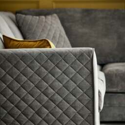 Rackhams Quilted Chenille Full Back Corner Sofa - Beige - Right Hand Facing - thumbnail 5