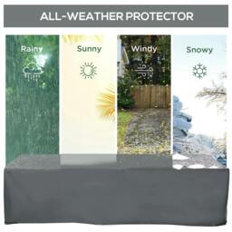 Rackhams 200x73cm Outdoor Garden Rattan Furniture Protective Cover Water UV Resistant Grey - thumbnail 4