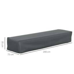 Rackhams 200x73cm Outdoor Garden Rattan Furniture Protective Cover Water UV Resistant Grey - thumbnail 3