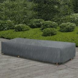 Rackhams 200x73cm Outdoor Garden Rattan Furniture Protective Cover Water UV Resistant Grey - thumbnail 2