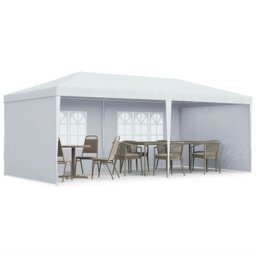 Rackhams 6m x 3m Garden Gazebo Marquee Canopy Party Tent Canopy Patio White - thumbnail 2