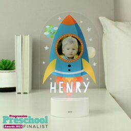Rackhams Personalised Rocket Photo Upload LED Colour Changing Night Light - thumbnail 2
