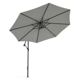 Rackhams 3M Sun Parasol Hanging Banana Umbrella Light Grey  Outdoor Sun Shade - Without base - thumbnail 1