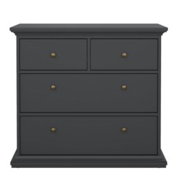 Rackhams Paris Chest of 4 Drawers in Matt Grey - Grey - Matt - Melamine - thumbnail 2