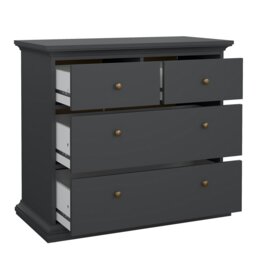 Rackhams Paris Chest of 4 Drawers in Matt Grey - Grey - Matt - Melamine - thumbnail 5