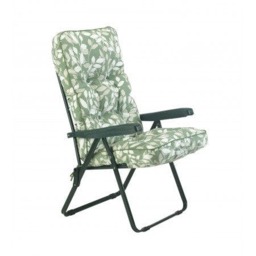Rackhams Deluxe Garden Recliner Chair with Cushion - Foldable Outdoor Lounger - Red Flower - 99cm x 58cm x 58cm - thumbnail 5