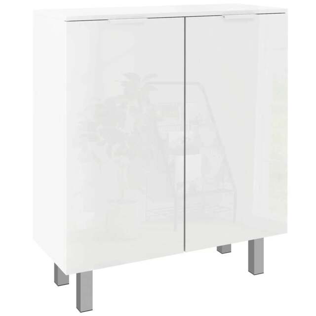 Rackhams Five-Shelf Shoe Storage Cupboard - White - image 1