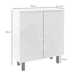 Rackhams Five-Shelf Shoe Storage Cupboard - White - thumbnail 3