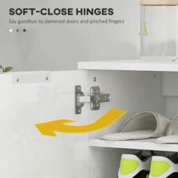 Rackhams Five-Shelf Shoe Storage Cupboard - White - thumbnail 5