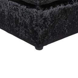 Rackhams Dylan Crushed Velvet Fabric Footstool in Black - Black - thumbnail 4