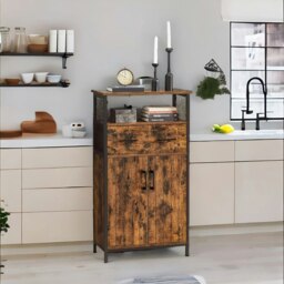 Rackhams Multipurpose Kitchen Sideboard Buffet Cabinet Rustic Brown - thumbnail 3