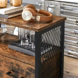 Rackhams Multipurpose Kitchen Sideboard Buffet Cabinet Rustic Brown - thumbnail 6