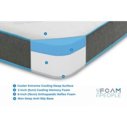 Rackhams Superior Cooling Memory Foam Mattress - Advanced Cooling Foam Technology - Grey - 1 - European Small Single Mattress (80cm x 200cm) - thumbnail 6